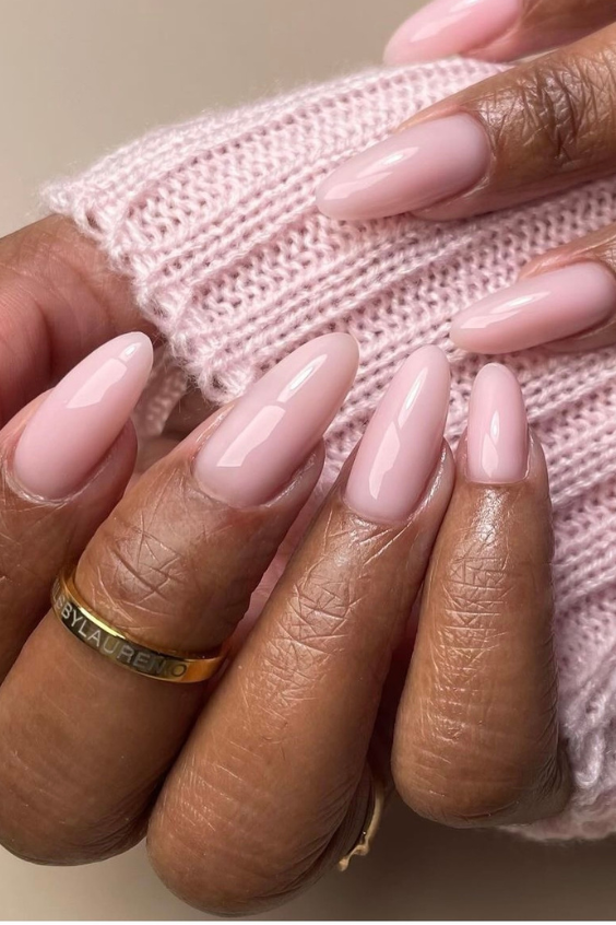 pink rounded nails